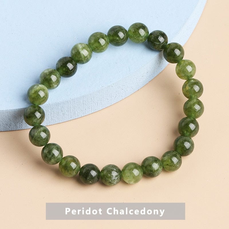 cambioprcaribe Peridot Chalcedony / 6mm Temperament Natural Green Jade Bracelet