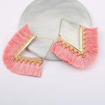 cambioprcaribe Pink Bohemia Long Pendant Tassel Earrings