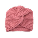 cambioprcaribe Pink Bohemian Knitted Cross Wrap Hat