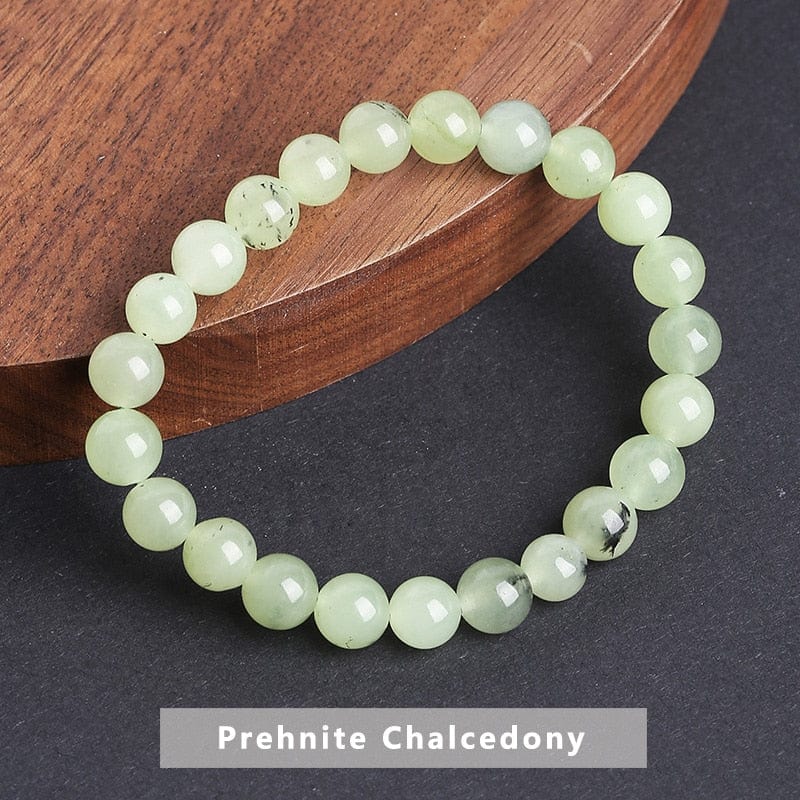 cambioprcaribe Prehnite Chalcedony / 6mm Temperament Natural Green Jade Bracelet