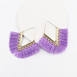 cambioprcaribe Purple Bohemia Long Pendant Tassel Earrings