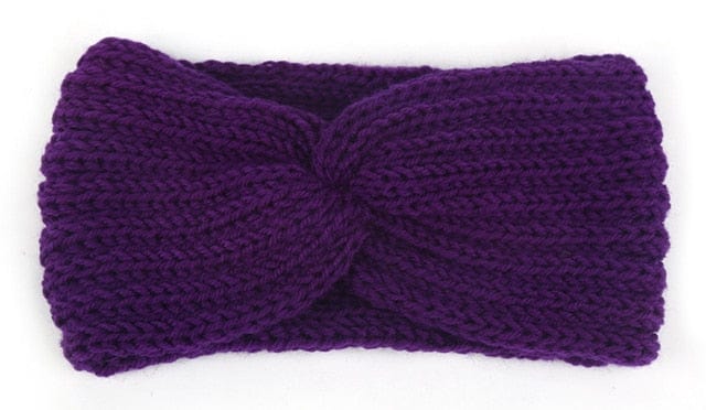 cambioprcaribe Purple Ear Knitted Knot Headband