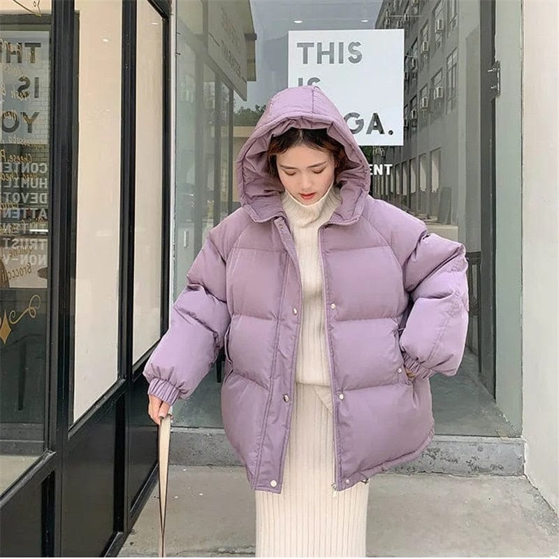 cambioprcaribe Purple / XS Oversized Puffer Jacket