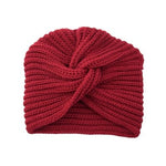 cambioprcaribe Red Bohemian Knitted Cross Wrap Hat