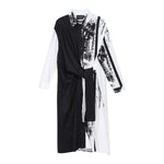 cambioprcaribe Shirt Dress Abstract Black & White Shirt Dress | Millennials