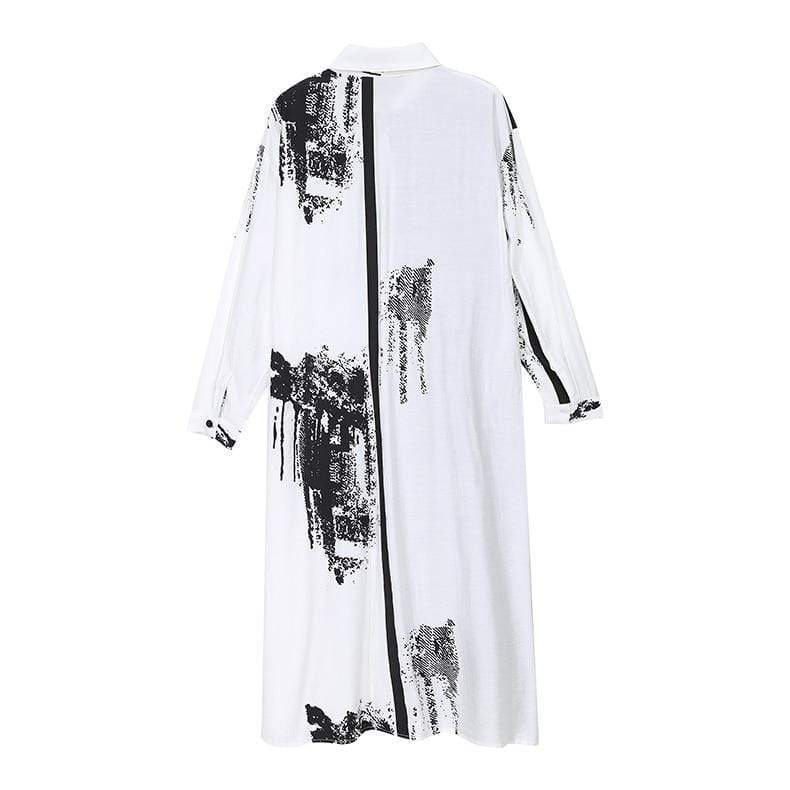 cambioprcaribe Shirt Dress Abstract Black & White Shirt Dress | Millennials