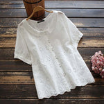 Luna Short Sleeve Lace Blouse