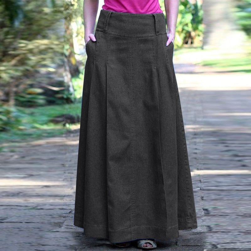 cambioprcaribe Skirt black / S Easy Summer Denim Long Skirt