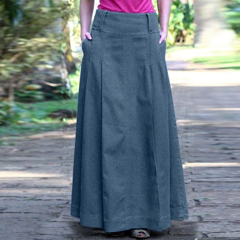 cambioprcaribe Skirt Light Blue / S Easy Summer Denim Long Skirt