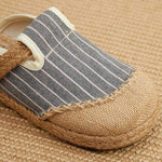 cambioprcaribe Striped Hemp & Cotton Loafers