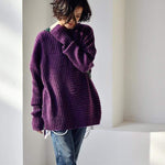 Ashley Purple Cable Knit Sweater