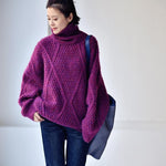 Bethany Purple Cable Sweater