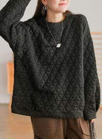 cambioprcaribe sweater Black / One Size Alessandra Diamond Embossed Sweatshirts