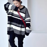 Diana Black And White Vintage Pullover