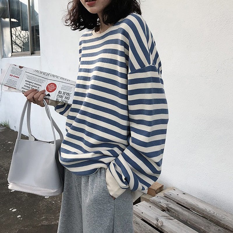 Kawaii Thin Striped Sweatshirt