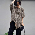 cambioprcaribe T-Shirt Asymmetrical Leopard T-Shirt