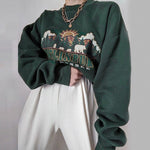 cambioprcaribe T-Shirt Green / XL Lina Vintage Green Sweatshirt