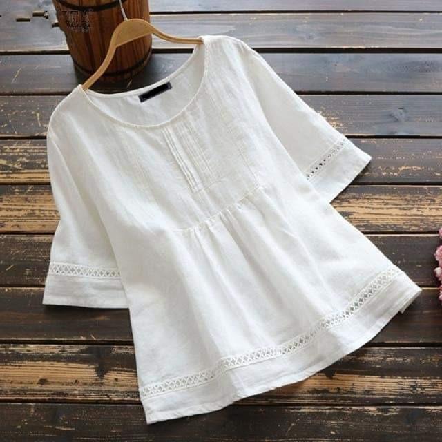 cambioprcaribe T-Shirt White / 5XL Gypsy Soul Loose Pleated T-Shirt
