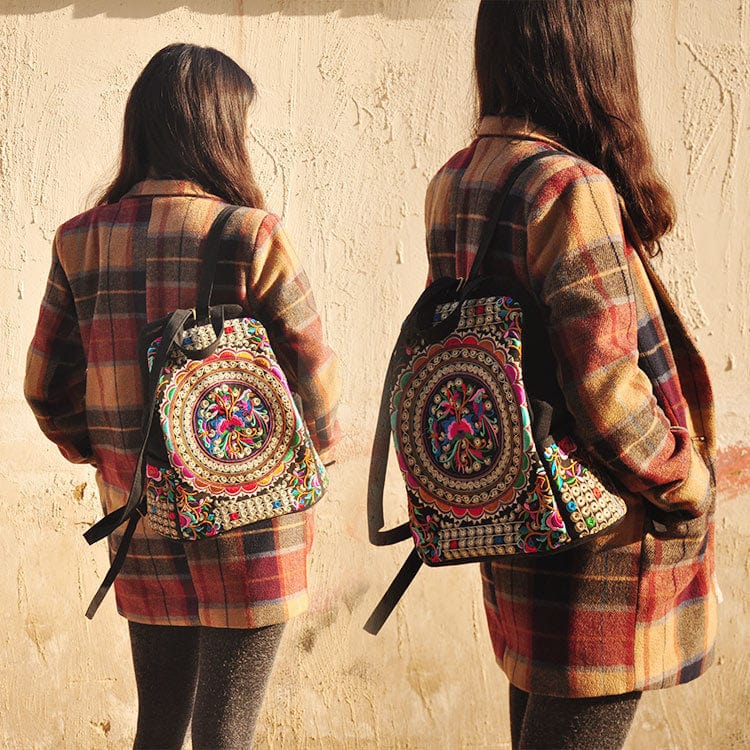 cambioprcaribe Tibet Mandala Embroidered Backpack