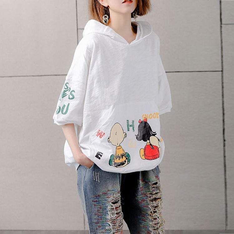 Cartoon Hooded T Shirt