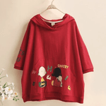 cambioprcaribe Tops Red / 4XL Cartoon Hooded T Shirt