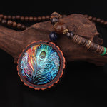 cambioprcaribe Tribal Peacock Feather Necklace