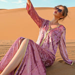 cambioprcaribe Velvet Pink Maxi Dress | Mandala