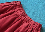 cambioprcaribe Vibrant Red Cotton Linen Palazzo Pants
