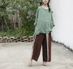 cambioprcaribe Vintage Wide Leg Cotton Linen Pants | Lotus