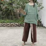 cambioprcaribe Vintage Wide Leg Cotton Linen Pants | Lotus