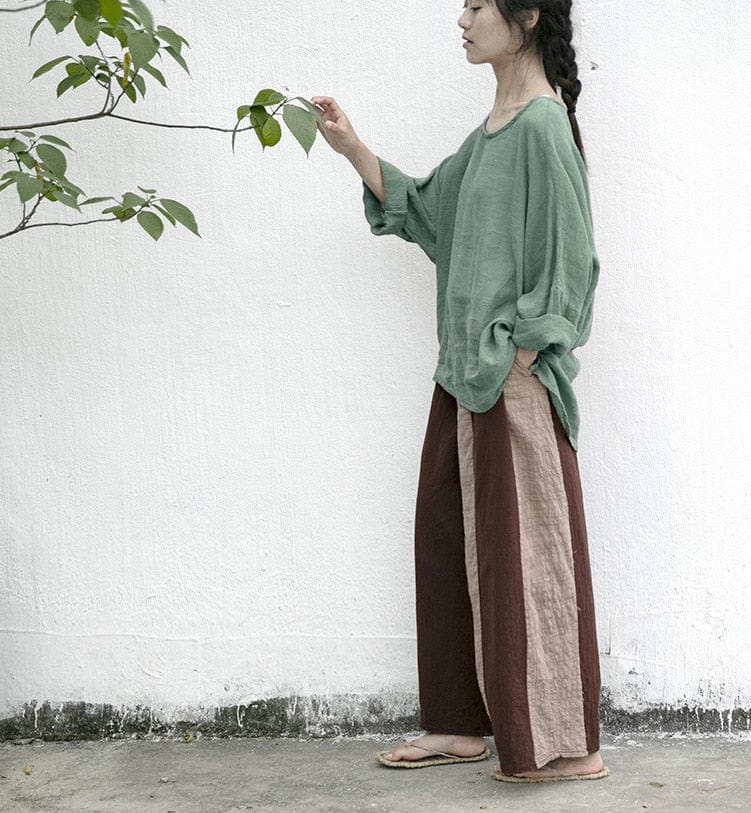 cambioprcaribe Vintage Wide Leg Cotton Linen Pants | Lotus