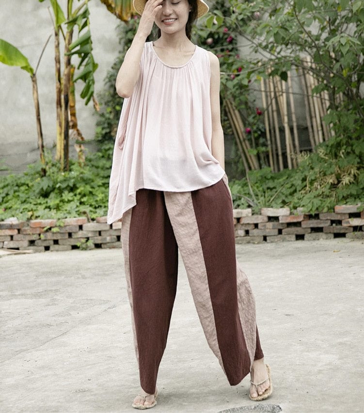 cambioprcaribe Vintage Wide Leg Cotton Linen Pants | Lotus