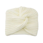 cambioprcaribe White Bohemian Knitted Cross Wrap Hat