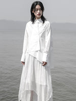 cambioprcaribe White / Onesize Oversized Irregular Loose Shirt
