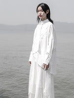 cambioprcaribe White / Onesize Oversized Irregular Loose Shirt