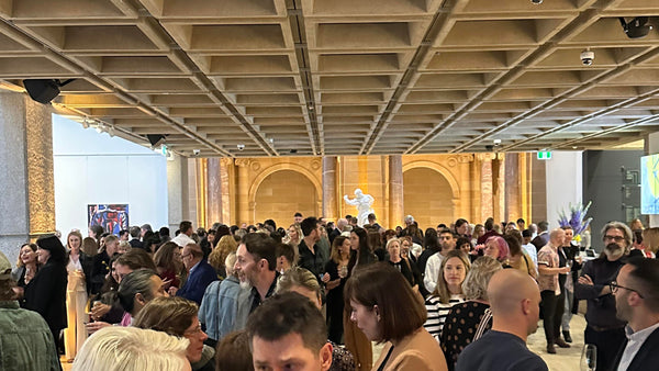 Photo of the Art Gallery of NSW foyer filled with people
