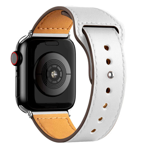 Bracelet en cuir pour Apple Watch - couleur blanc