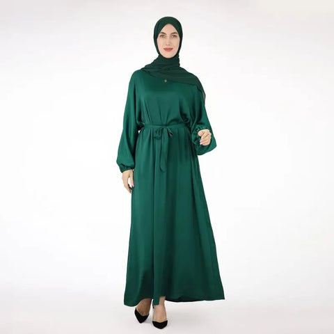 Robe en Satin pour mesulmans en Hijab