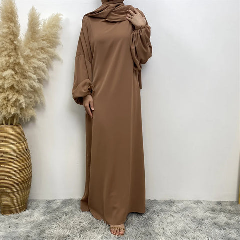 Abaya mesulmane couleur marron
