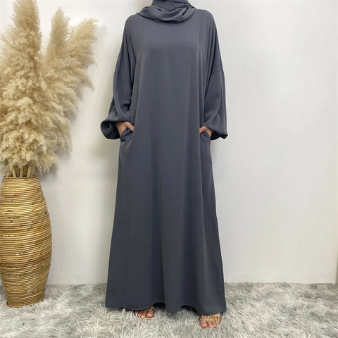 Abaya mesulmane couleur gris