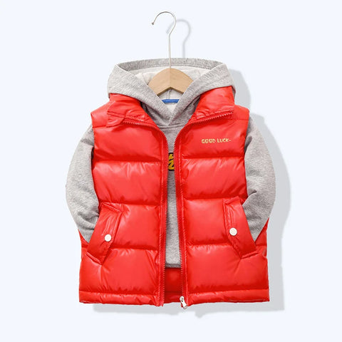 Gilet Manteau Enfant sans Manches - couleur rouge