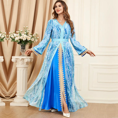 Abaya pour femme couleur bleue