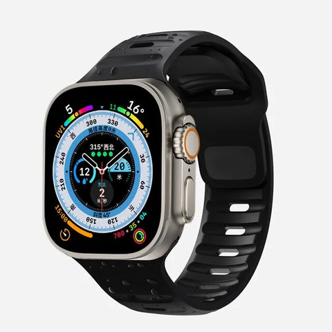 Bracelet en silicone pour Apple Watch - couleur noire