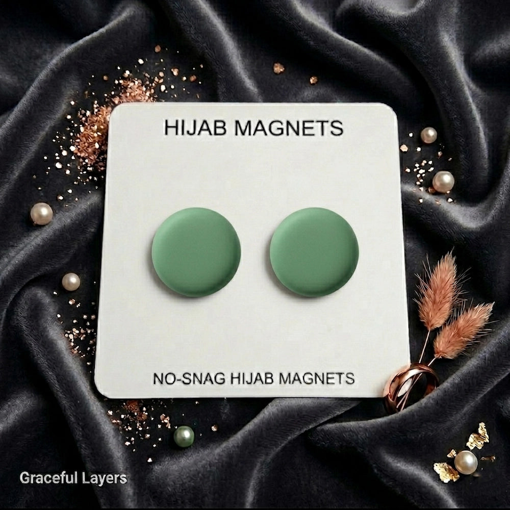 Premium Matte No-Snag Hijab Magnet – Mint Green | Hijab Magnets Pakistan printed namaz chaddar