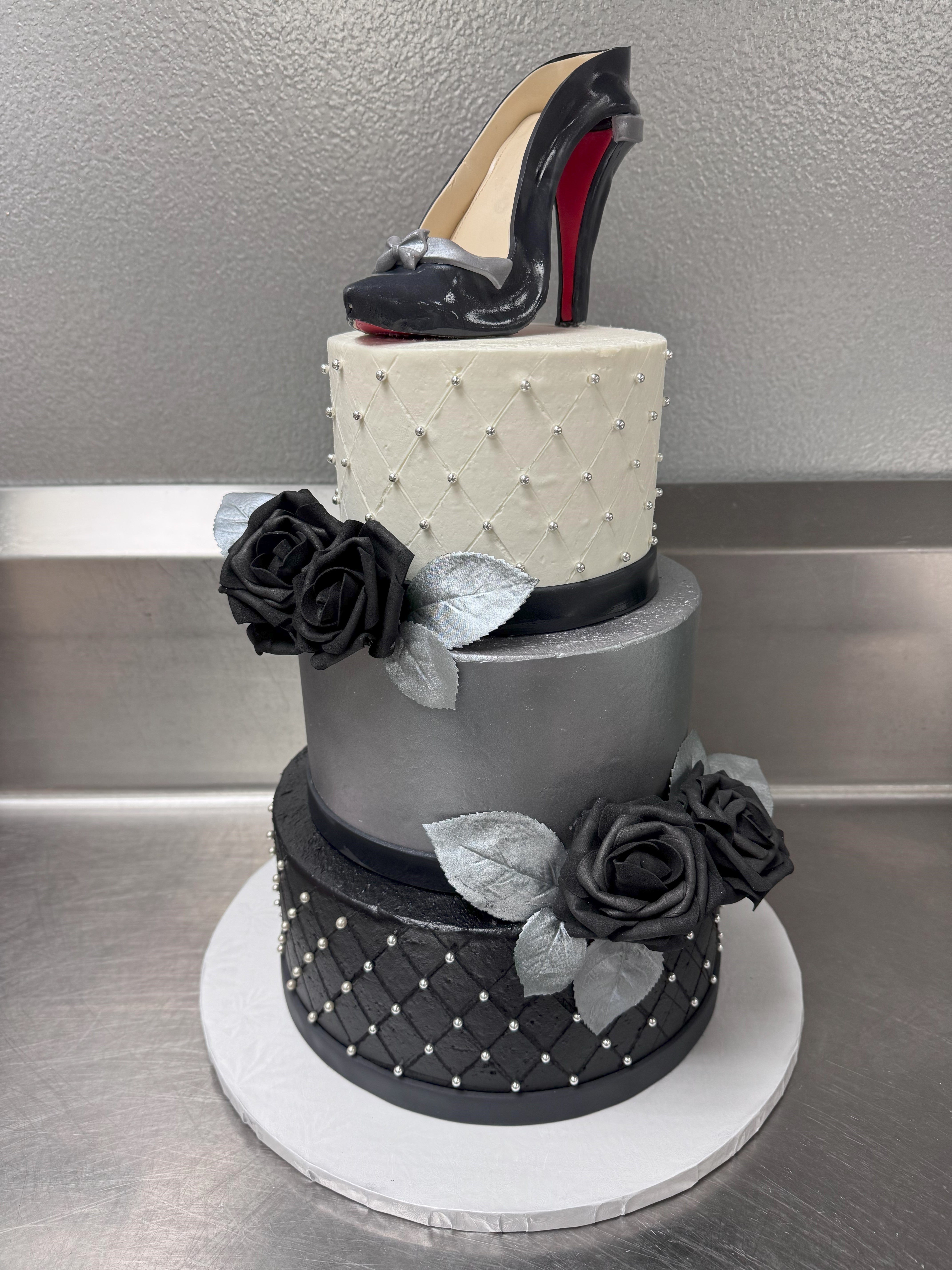 Tiered Birthday Cake with Shoe