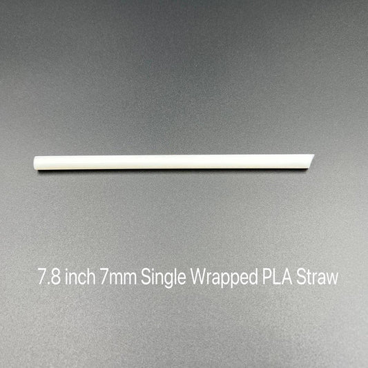 8.25 inch (6mm dia) Compostable PLA Single Wrapped Straw – 5000