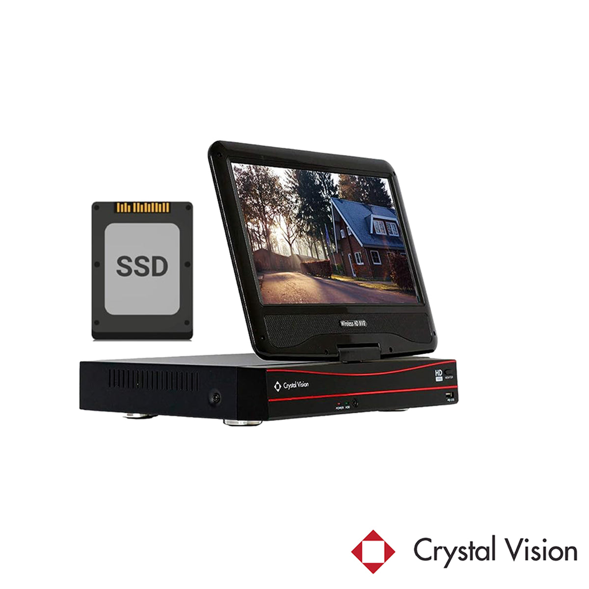 Crystal Vision Camera System Wireless Surveillance NVR Recorder with 1TB SSD for Replacement