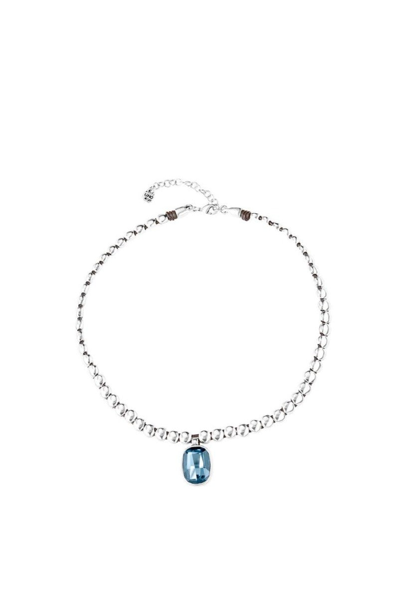 Uno de 50 Magic Pills Blue Crystal Necklace