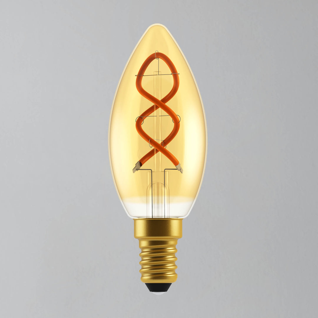 Nordlux Deco Spiral Gold Candle-tip 136lm 2.5w LED Filament Light Bulb E14  – Lampsy