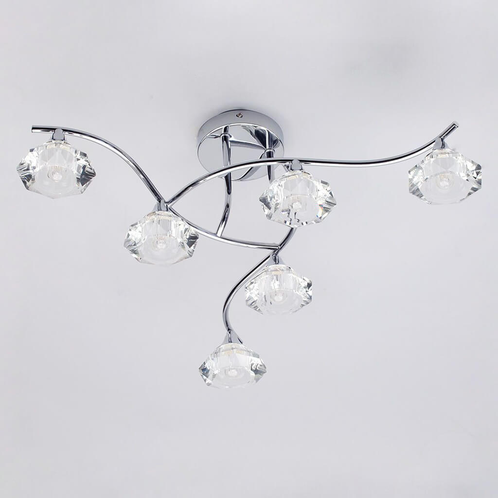 Sutton 6 Light Semi Flush Bathroom Ceiling Light Chrome Ip44 Lampsy